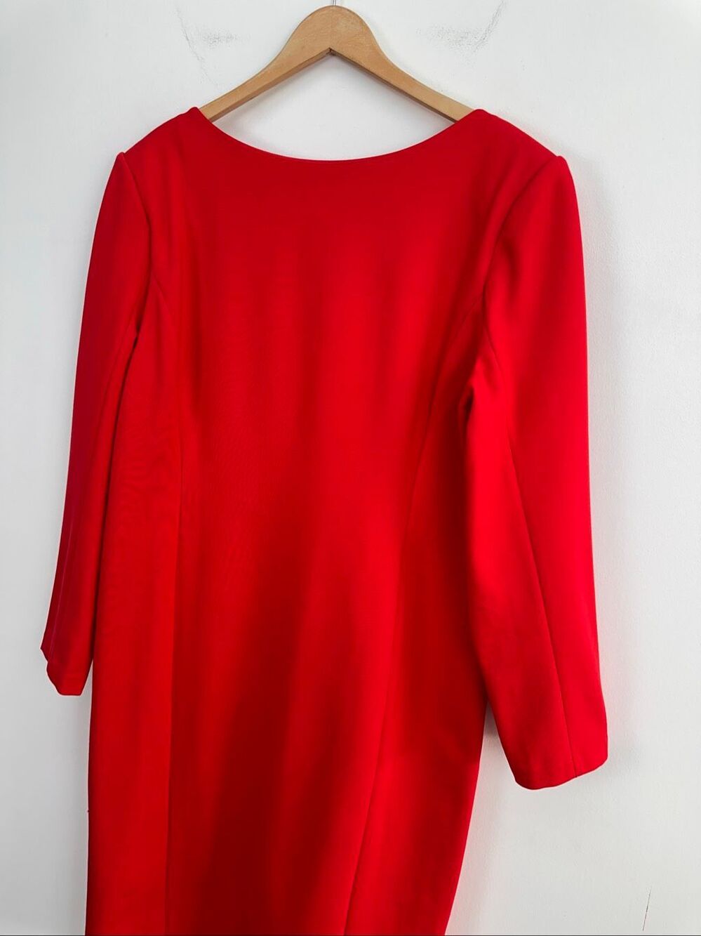 Spanx Women’s Ponte Knit Red Long Sleeve Low Back Midi Dress - Picture 11 of 15